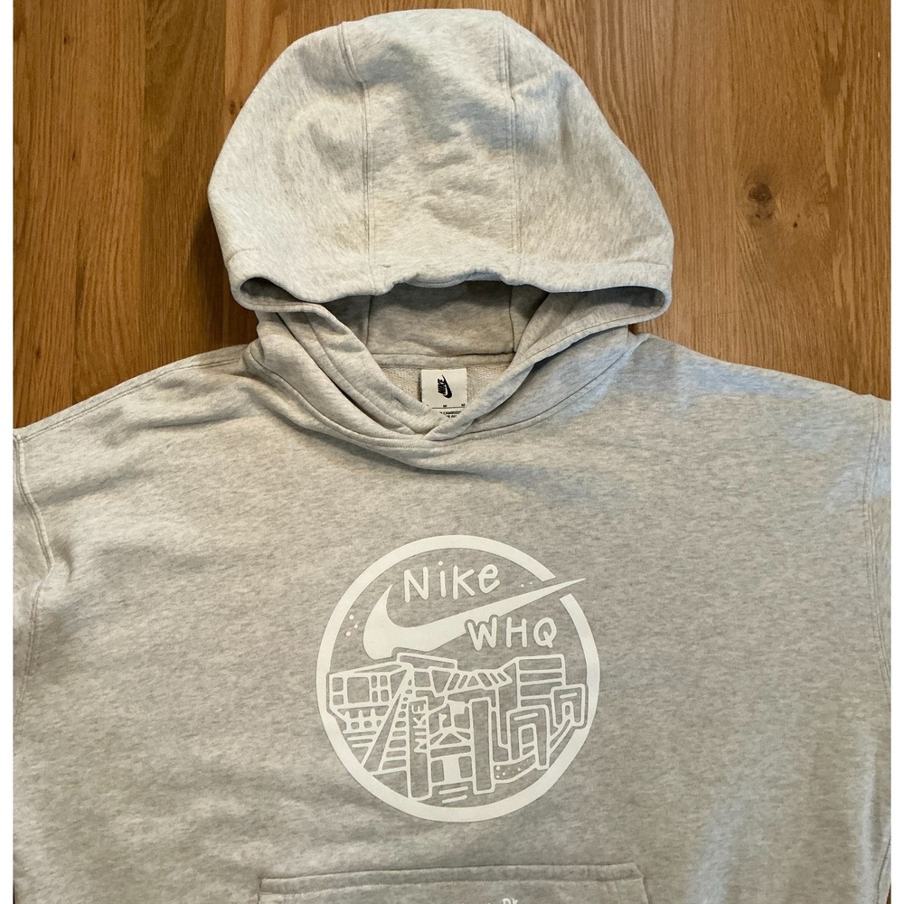 Nike WHQ Hoodie Gray‎ Medium Beaverton Oregon Bowerman Dr Nike HQ Sweatshirt